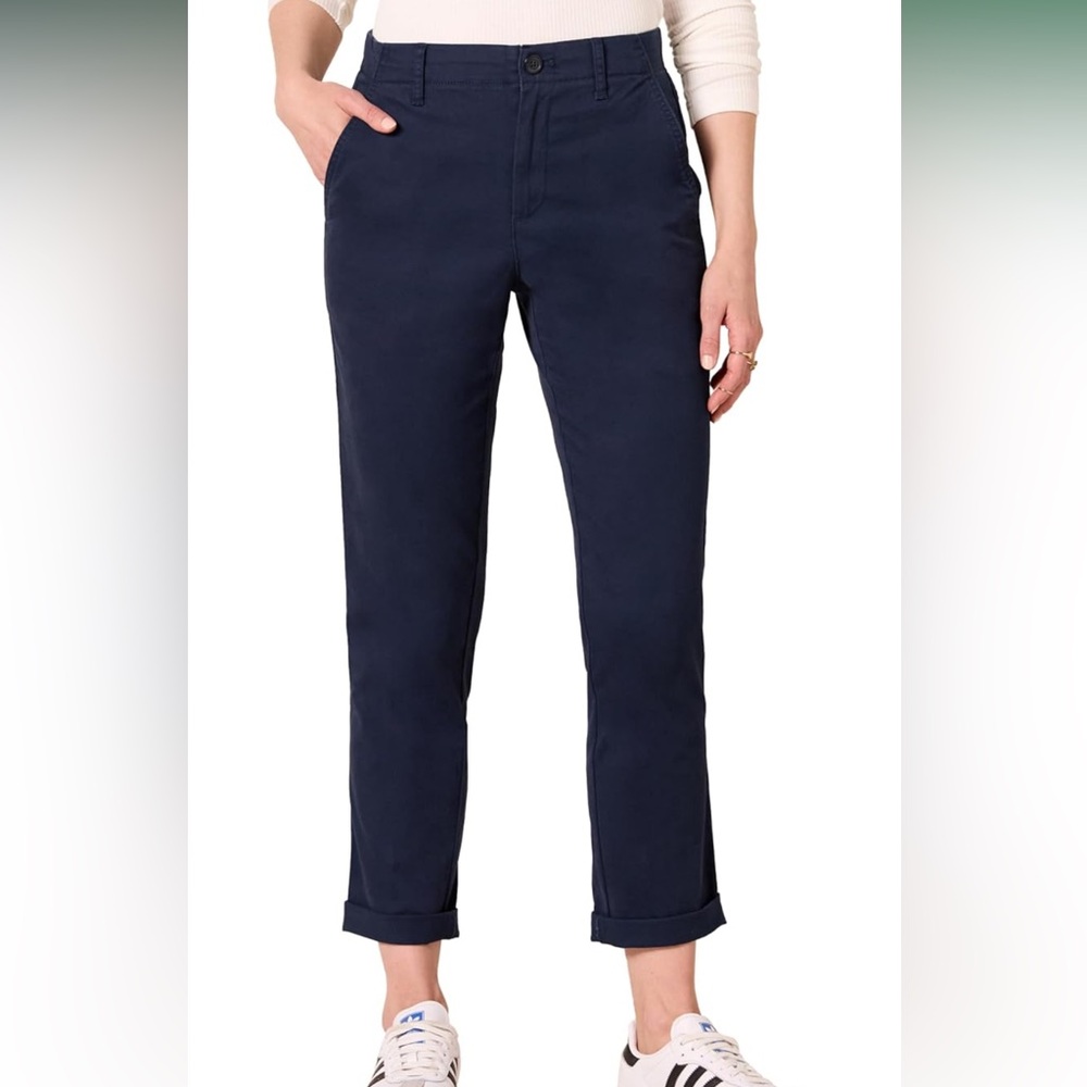 Goodthreads Women's High-Rise Regular-Fit Ankle-Length Tapered-Leg Khaki Pant in